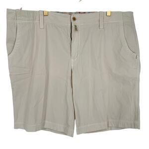 Robert Graham Men's Shorts, Classic Fit Light Beige/Tan Cotton Twill 38 DAMAGE!